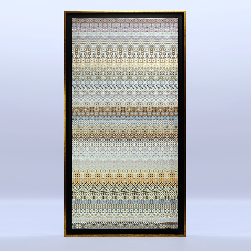 Tile Tapestry in Greys Framed Canvas
