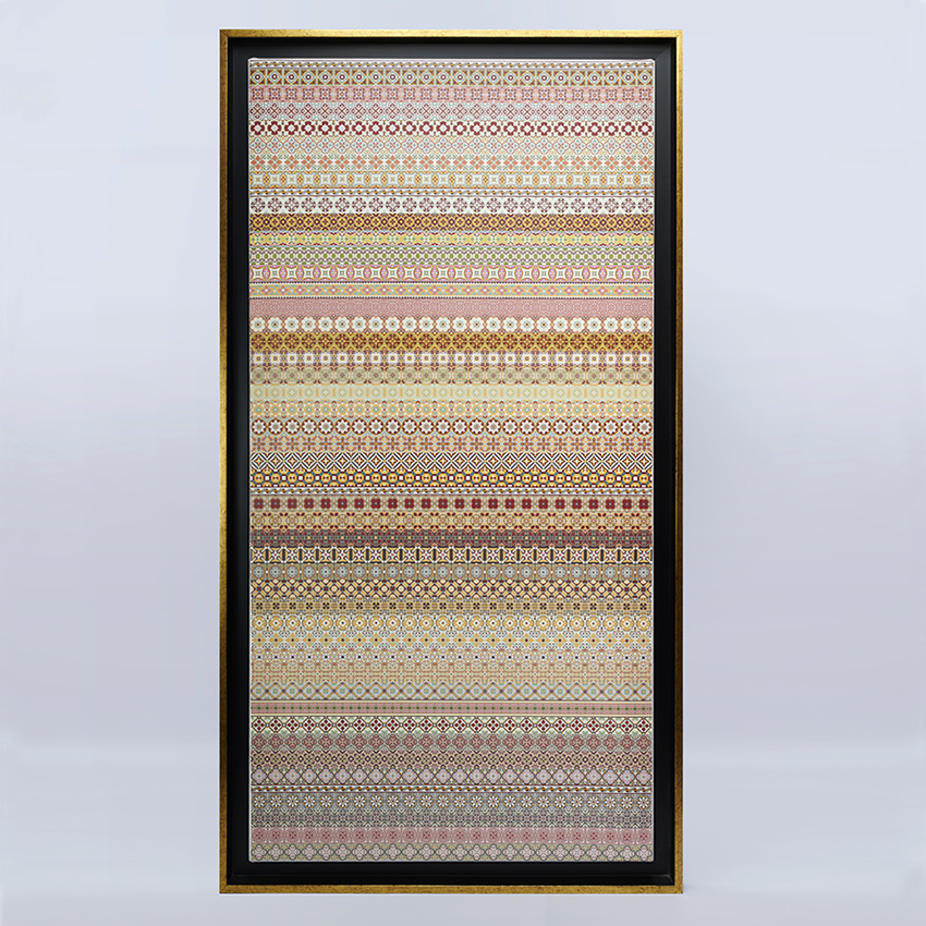 Tile Tapestry in Reds Framed Canvas