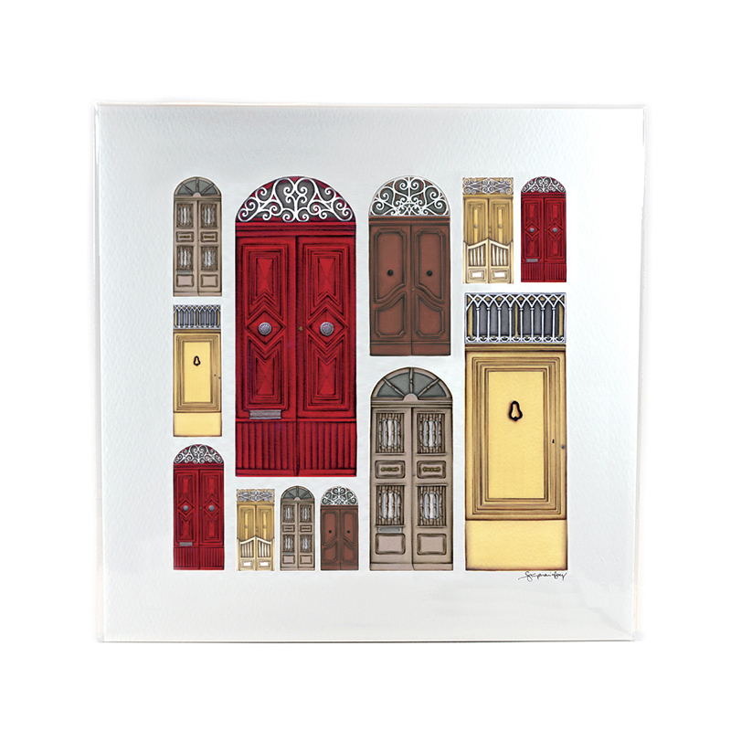 Doors Square Print Reds lr