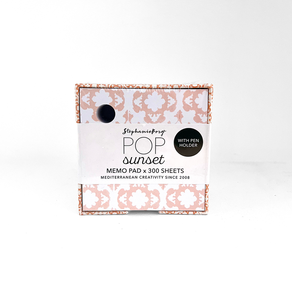 POP Orange Sunset memo cube front